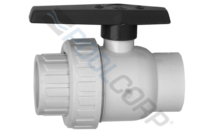 Super-Pro 1.5" S White PVC Single Union Ball Valve