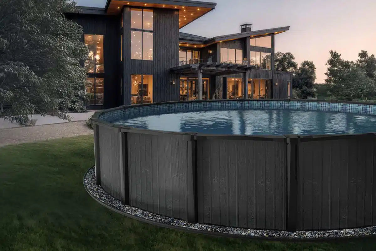 Shadow Crest 21' Round 54" Pool Package - Includes Boulder Swirl Liner, Ladder & Maintenance Kit