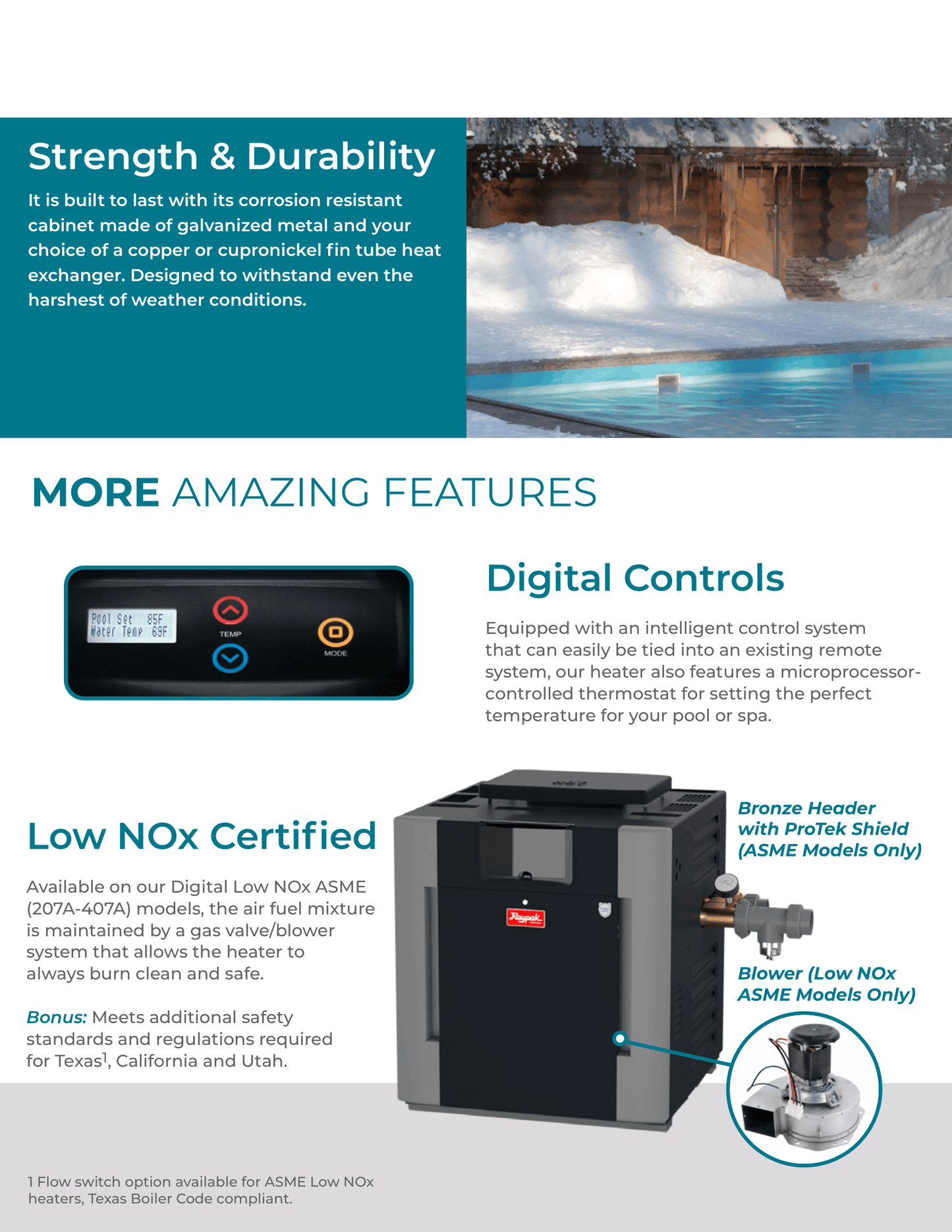 Raypak Digital Gas Pool & Spa Heater, 206A-406A  Cupronickel Heat Exchanger
