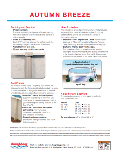 16'X52 ROUND AUTUMN BREEZE - 6 1/2" Flare Resin Top Rail - 52" Pool Wall Package