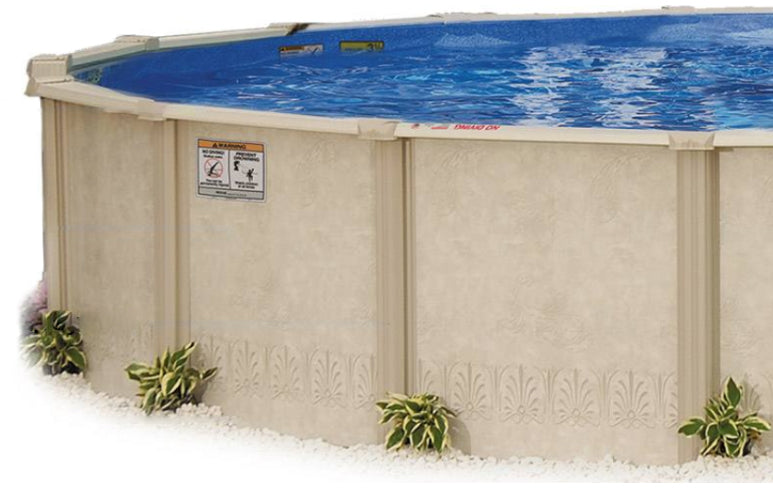 28'X16'X52 OVAL AUTUMN BREEZE - 6 1/2" Flare Resin Top Rail - 52" Pool Wall Package
