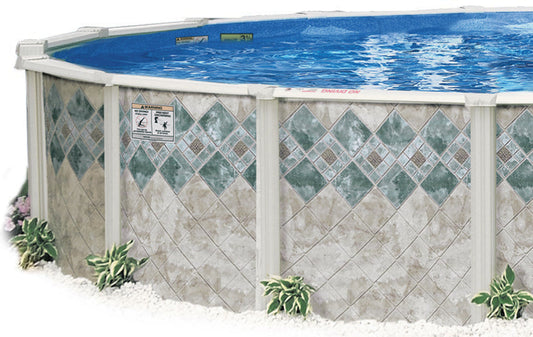 20'x12'X52 OVAL COPPER CANYON - 7" Steel Flare Rail Top Rail - 52" Pool Wall Package