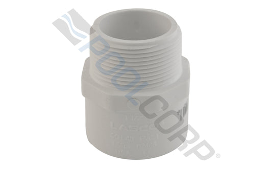 Westlake Pipe & Fittings 1.5" White MPT x Slip SCH40 PVC Male Adapter