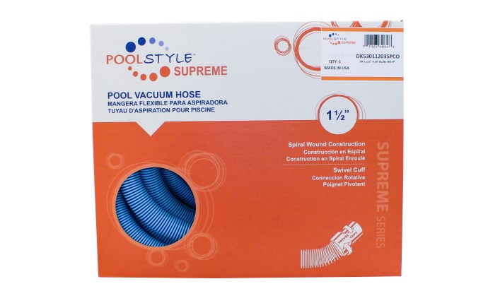PoolStyle 1.5" x 30' Supreme Series Vacuum Hose with Swivel Cuff
