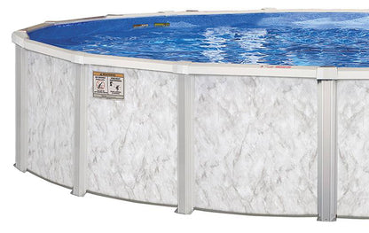 18'X52 ROUND SILVER LAKE - 6" Steel Flare Top Rail - 52" Pool Wall Package