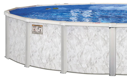 20'x12'X52 OVAL SILVER LAKE - 6" Steel Flare Top Rail - 52" Pool Wall Package