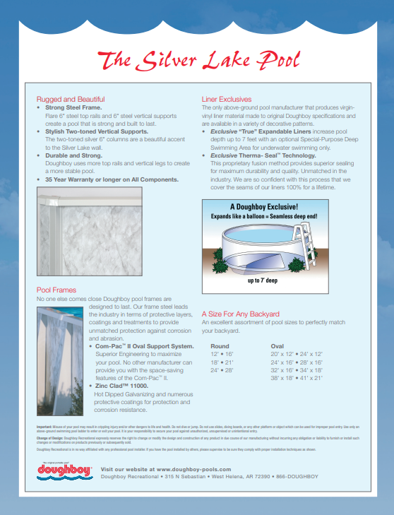 21'X52 ROUND SILVER LAKE - 6" Steel Flare Top Rail - 52" Pool Wall Package