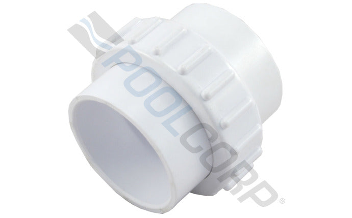 Super-Pro 1.5" Socket White PVC Self-Aligning Inline Union