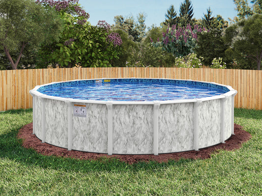 Embassy Silver Sea — 15' Round Above-Ground Pool — 52" Wall