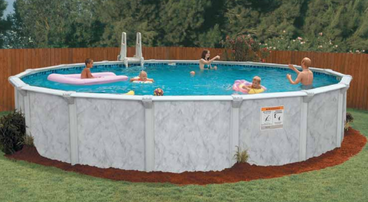 18'X52 ROUND STERLING - 9" WRAP AROUND TOP RAIL - STEEL CATEGORY - 52" WALL PACKAGE