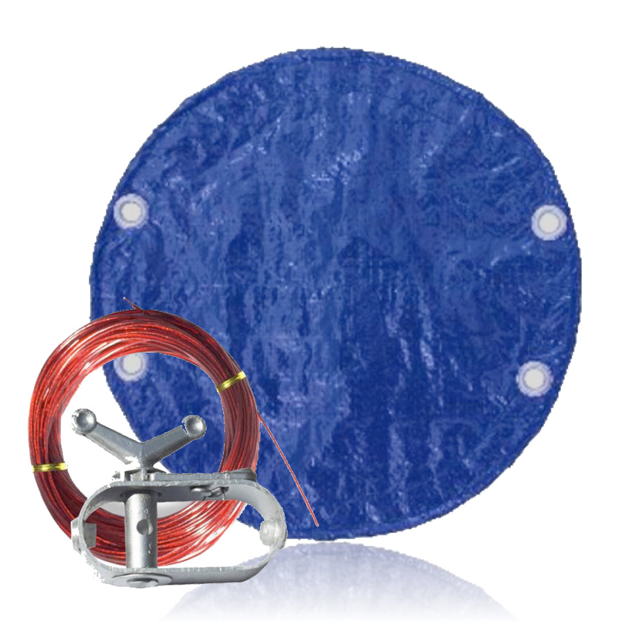 Royal 27' Blue/Black Round Solid Winter Pool Cover for Above Ground Pool