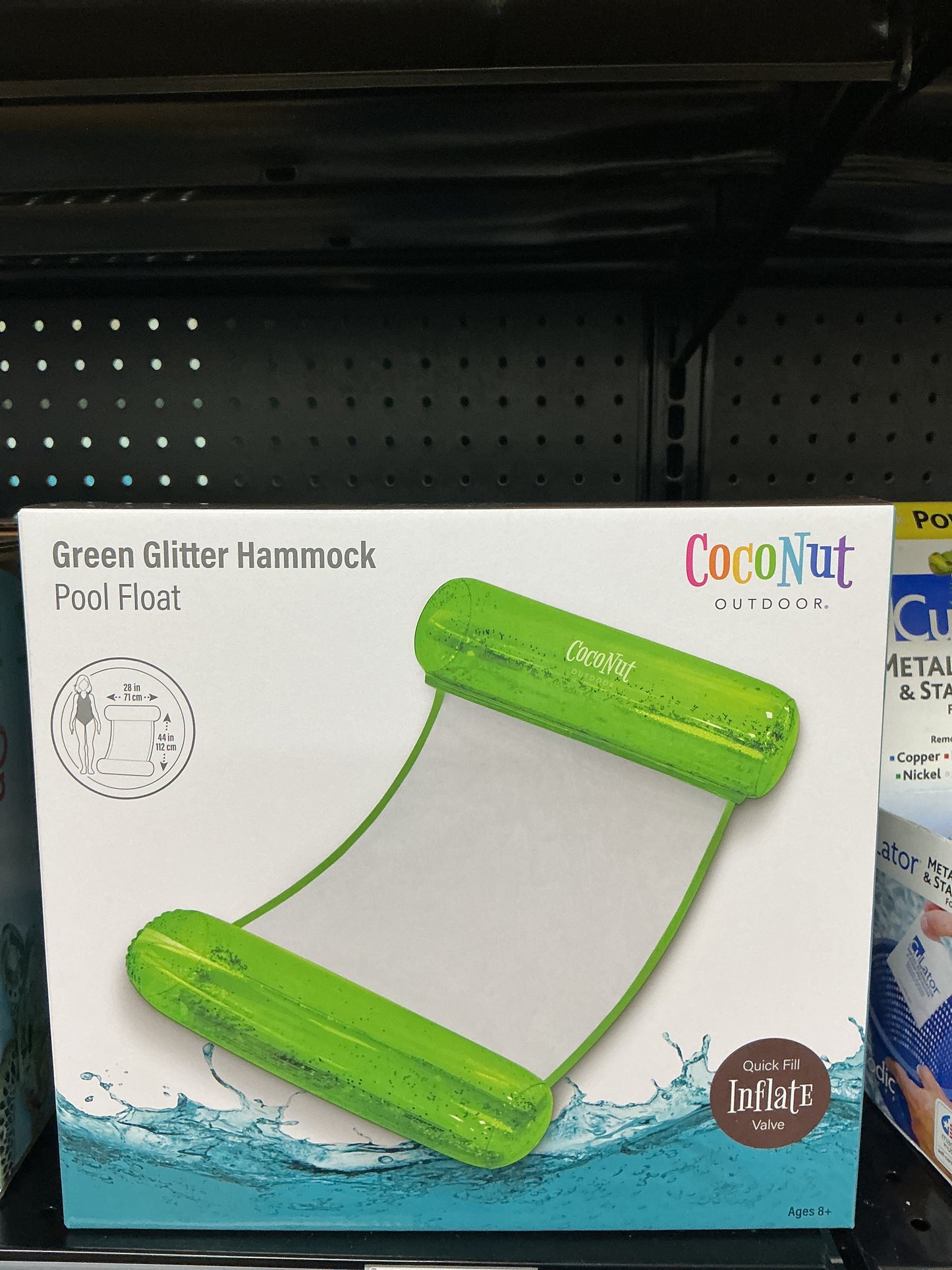 GREEN GLITTER HAMMOCK POOL LOUNGER