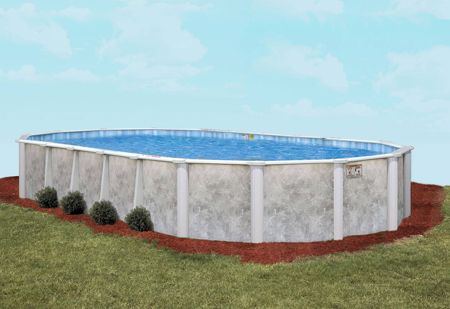 OVAL PEARL RIVER - 8" RESIN TOP RAILS - 52" WALL